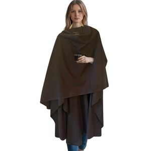 Vintage Casa Sesena Luxury Elegant Deep Brown Wool Cape